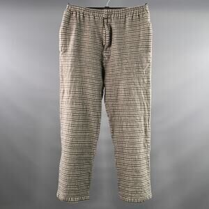 UNDERCOVER Size M Grey White Plaid Wool Elastic Waistband Casual Pants